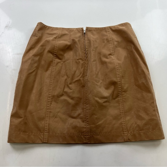 Free people women’s brown leather mini skirt US8 L27-32 - Picture 3 of 7